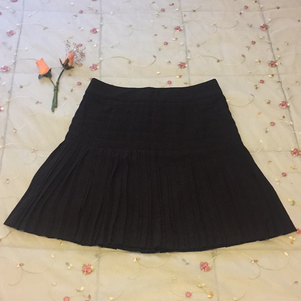 J. Crew Black Pleated Skirt